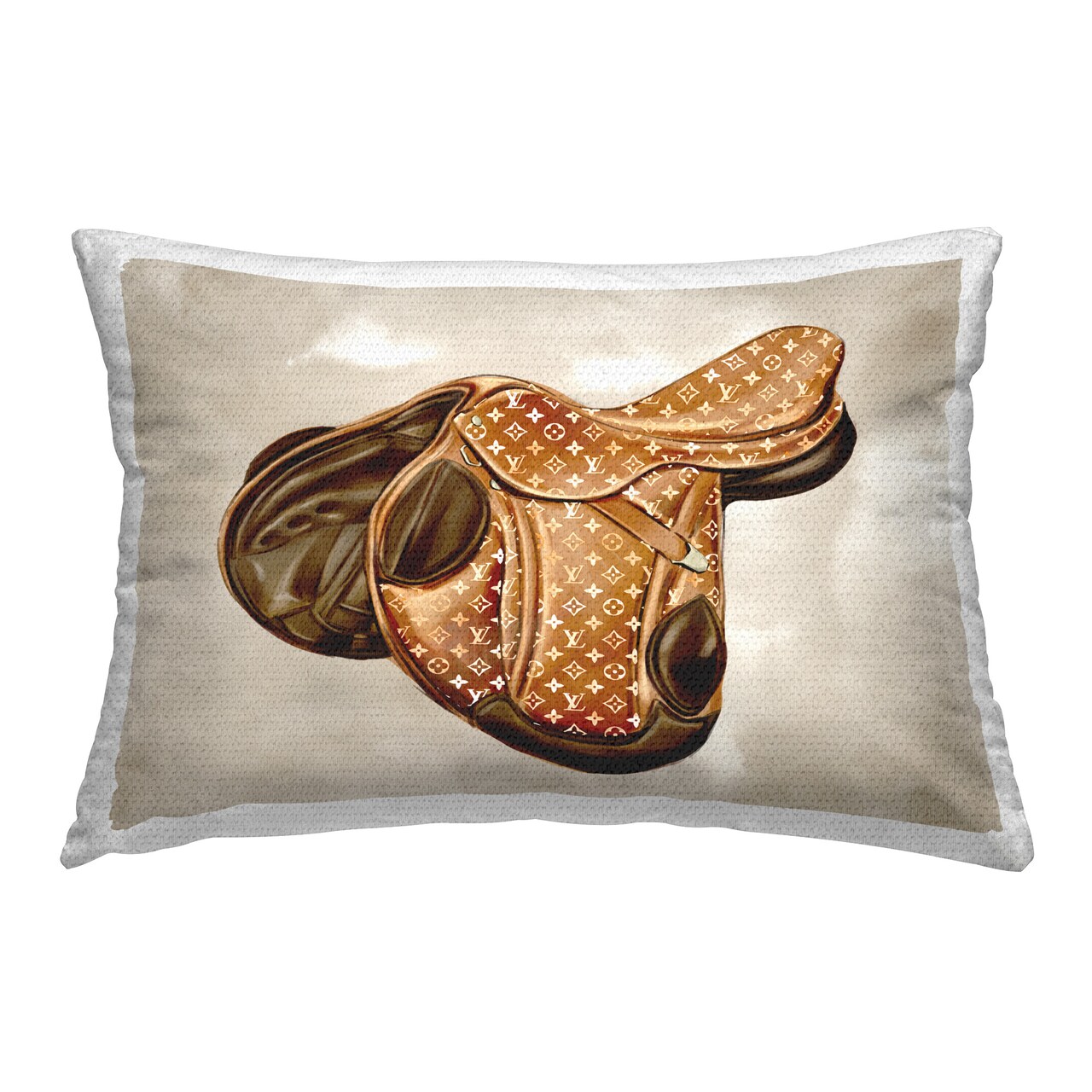 Designer Equestrian Saddle Design by Ziwei Li Outdoor Printed Pillow